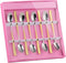 Buyer Star 8 Pack Long Handle Spoon Set 7.87 Inch Ice Tea Spoon Set Stainless Steel 18/10 Gradual Change Gold Cocktail Stirring Spoon Set in Pink ...