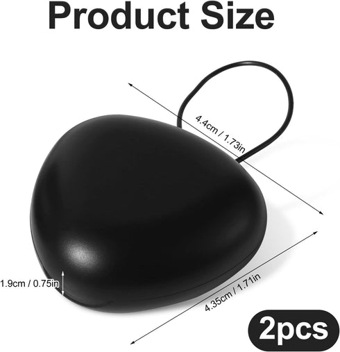 2pcs Ear Plug Carrying Cases, Small Earplug Storage Case Black Triangular Earbud Case Holder with Lanyard Mini Portable Case for Travel Business O...