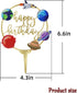 Happy Birthday Acrylic Cake Toppers for Outer Space Theme Birthday Party Decorations, Rocket Galaxy Planet Cake Toppers for Kids (Gold)...