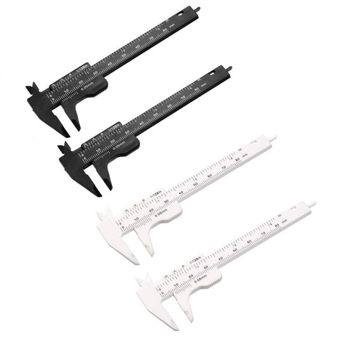 uxcell Vernier Caliper 80mm 3 Inch Metric Mini Double Scale Plastic Ruler Measuring Tool for Inside Outside Depth 4pcs...