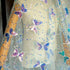Sparkling Color Butterfly Sequin Fabric White Tulle Mesh Embroidered Lace Material Perfect for DIY Crafts and Fashion Projectsor Sewing Dress (2 Y...