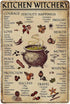 kitchen witchery Spice and Cooking Herbs Witchcraft Witch Fun World Education Science Classroom Infographic Funny Metal Tin Sign halloween Decorat...