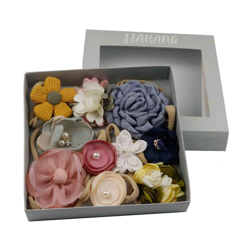 JIAHANG Baby Girls Hair Bow Headbands Nylon Flower Hairband Floral Hair Accessories 10PCS for Newborn Infant Toddlers...