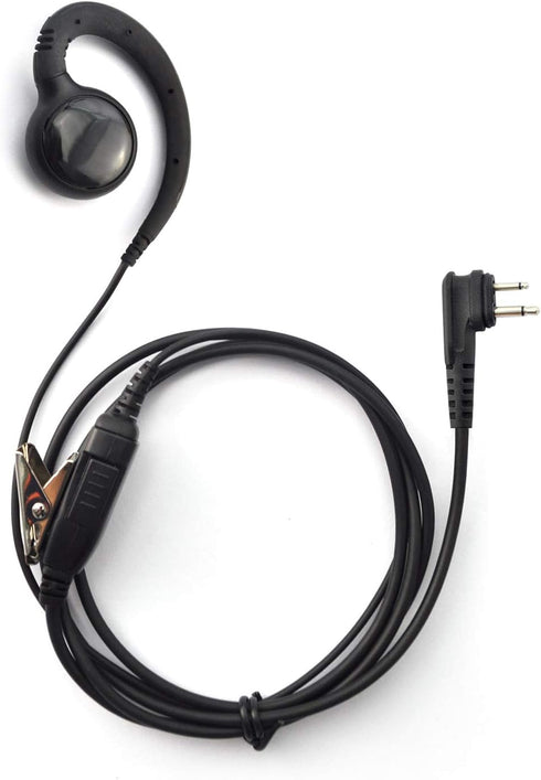 1-Wire C-Shape Swivel Earpiece Headset with PTT Button Mic for Motorola Two-Way Radio Walkie Talkies Mag One BPR40, CP185, CP200D, CLS1110, CLS141...
