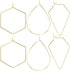 OIIKI 3 Pairs Gold Geometric Earring Hoops for Women, 18k Gold Plated Metal Beading Hooks for Earring, Hypoallergenic Wire Hoop Earring Supplies f...