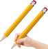 Wooden Jumbo Pencils 13.3'' Funny Giant Pencil For Party Favors Novelty Large Pencil For School Home Office Prop Supplies 2pcs Yellow...