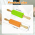 4 Pack Mini Rolling Pin for Kids, 9 Inch Wooden Handle Rolling Pin Non-Stick Silicone Rolling Pins for Children Cake Baking...
