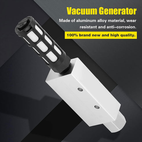 Pneumatic Air Exhaust Vacuum Generator, Compact Aluminum Alloy Ejector Compressed Air Exhaust Precision Threads with Silencer CV 20HS...