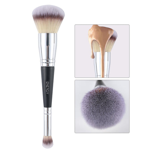 ENERGY Makeup Brushes Dual Sided Airbrush Foundation Brush Concealer Brush Luxe Synthetic Hair Perfect for Liquid Cream Powder Blending Buffing Co...