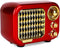 Retro Bluetooth Speaker Red Vintage Style with FM Radio Strong Bass Enhancement Loud Volume AUX TF Card MP3 Player...