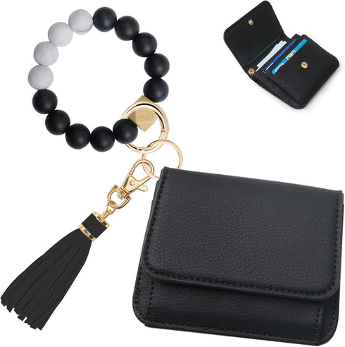 Keychain Wallet RFID Wristlet Wallets for Women,Small Wallets Woman Key Chain Wallet with Coin Pocket and Id Window...
