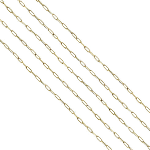 KEIAOUE 16.4 Feet Stainless Steel Paperclip Chains for Jewelry Making Gold Plated Bulk Bracelet Necklace Chain with Lobster Clasps and Jump Rings ...