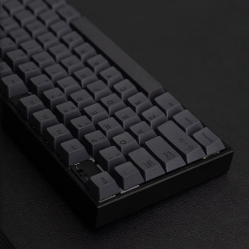 PBT Keycaps 60 Percent - Black 142 Keys Keycap Set Cherry Profile DYE-Sub, Custom Gray Theme Minimalist Style Keyboard keycaps Suitable for 60/61/...
