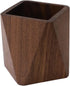 Black Walnut Wooden Pencil Box, Multiple-Use Desk Writing Stationary Organizer Wood Pen Holder Cups Office School Supplies Storage (Prismatic Shap...