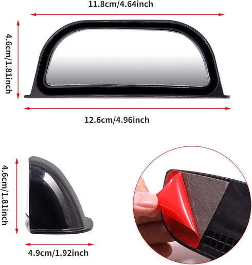 Car Blind Spot Rearview Mirror, Rear Seat Auxiliary Mirror for Second Row Car Door Safely Get-Off...