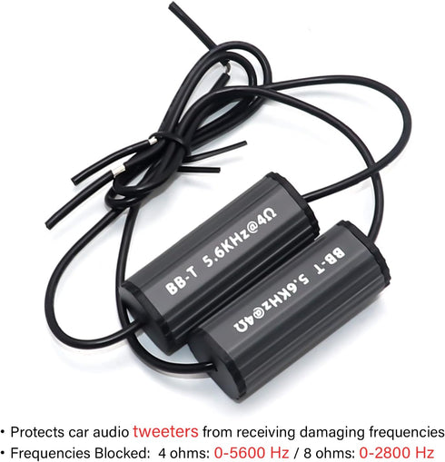 RECOIL BB-T Bass Blocks Designed to Protect Car Audio Tweeters, Eliminate Frequencies 0-5.6kHz at 4Ohms, Pair...