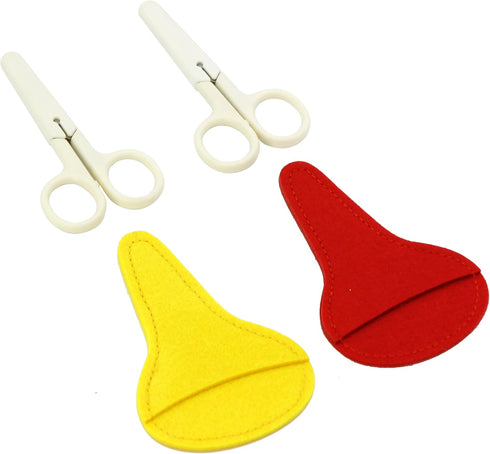 Child Scissors Set, 2 Piece with Colorful Covers, Stainless Steel Blades...