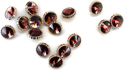Decorative Red Rhinestone Resin Sewing Shank Buttons 50 pcs - 12.5mm, 1/2"...