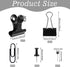 500 Pcs Black push pins Set, Binder Clips Paper Clips Map Tacks Sets Decorativefor Cork Board 5 Style Black Office Supplies for School and Home (B...