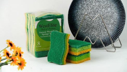 Kitchen Cleaning Dish Sponges, Non-Scratch Natural Wood Pulp Scrubbing Sponge, Multipurpose Swedish Cellulose Heavy-Duty Dish Washing Scouring Pad...