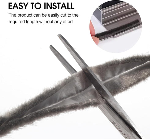 16 Ft (5m) 196 Inch Sliding sash Windows Doors Tape Pile Draught excluder Brush Seal Strip weatherstrip 5mm x 12mm (3/16 1/2 Inch, Gray)...