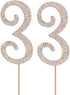 MAGJUCHE Gold 33" Crystal Cake Topper, Number 33 Rhinestones 33rd Birthday Cake Topper, Men or Women Birthday or 33th Anniversary Party Decoration...