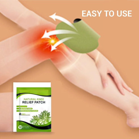Natural Knee Relief Patch, 36 Pcs Wormwood Knee Patches Long Lasting Relief and Warming Herbal Plaster Patches, Relief Patch for Knee...