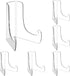 Hipiwe 6 Packs Acrylic Easel Stand Flat Plate Stand Clear Acrylic Display Easel Stand for Picture Frame Table Card Holder for Wedding Birthday Hom...