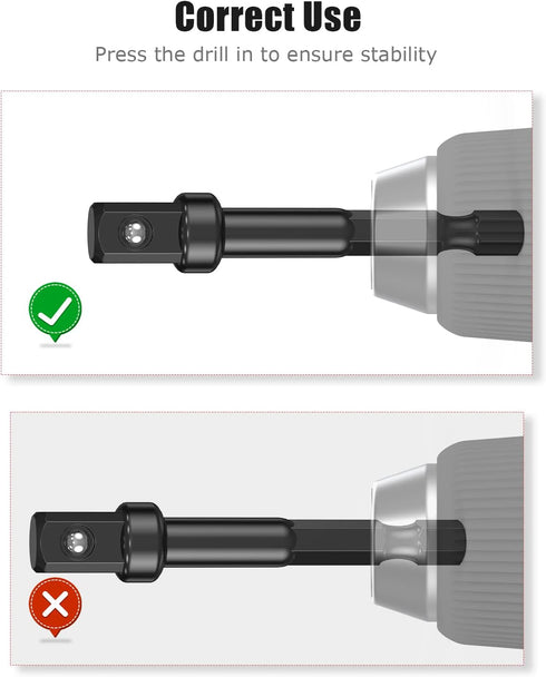 3/8 Impact Adapter, 10 Pack 3/8 Socket Adapter 1/4 Inch to 3/8 Socket Adapter Kit for Impact Driver, Automotive DIY, Extension Socket Driver Bits,...