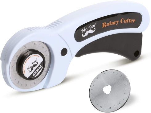 Mr. Pen- 45mm Rotary Cutter with 1 Extra Blade, Ergonomic Handle, Rotary Cutter for Fabric, Fabric Cutter, Fabric Cutter Wheel, Fabric Rotary Cutt...