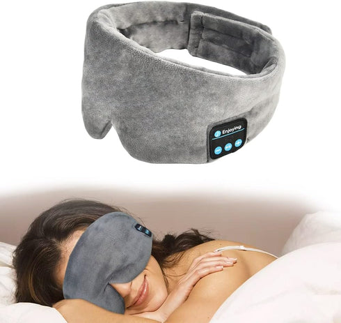 Soft Sleep Eye Mask Bluetooth Headphones Adjustable Sleep Headband Headphones for Sleeping Meditation Insomnia, Wireless Music Eye Cover Earbuds f...