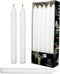 Rambue White Dinner Table Candle 9.5 inch Long Dripless Smokeless Burn 8 Hours in Your Candlesticks -10 Pack Candles...