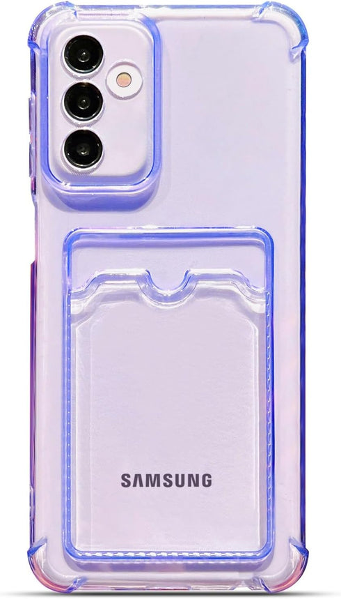 Tuokiou for Samsung Galaxy S24 Plus Case,Clear Protective Card Slot Case,Slim Fit Drop Resistant Soft TPU Wallet Case with Bumper,Cute Card Holder...