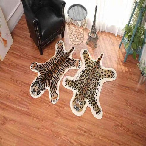 Leopard Print Rug, 2.7 W x 3.5 L Feet Faux Cowhide Skin Rug Animal Printed Area Rug Carpet for Home Office, Livingroom, Bedroom...