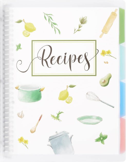 Recipe Book to Write in Your Own Recipes, 8.5" x 11" Personal Blank Recipe Notebook, Removable Hardcover Recipe Journal Book Binder with 8 Divider...