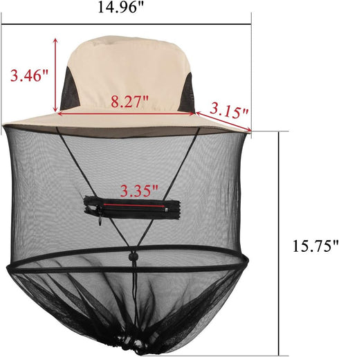 CozyCabin Mosquito Head Net Hat with Removable Mesh Hidden Netting, Design for Outdoor Fishing Gardening...