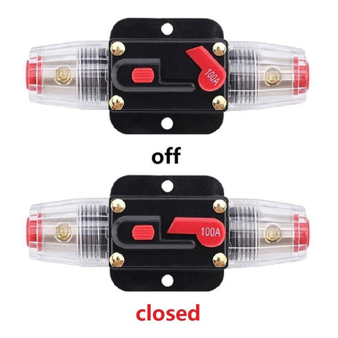 100 Amp Circuit Breaker Manual Reset Inline Fuse Inverter for Car Marine Trolling Motors Boat ATV Audio Solar Inverter System Protection 12V-24V D...