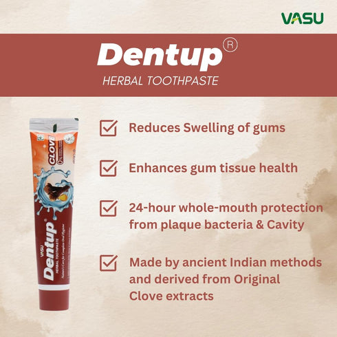 Dentup Herbal Toothpaste with Clove- Nature's care for complete oral hygiene PACK of 2 (100 gm x 2)...
