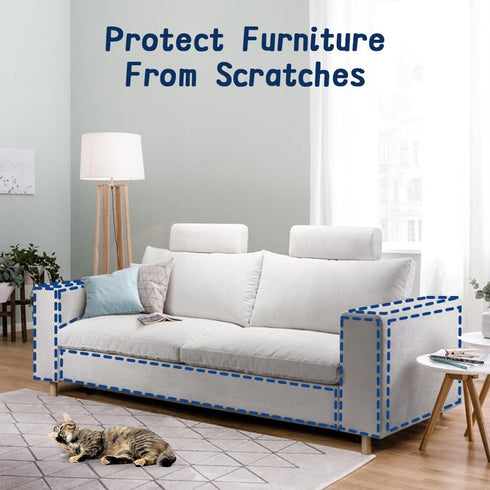 10 Pack Cat Scratch Furniture Protector, 5 Pack 17" x 12" and 5 Pack 17" x 10" Cat Scratch Deterrent Tape, Anti Scratch Couch Protector for Cats (...