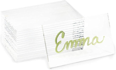 Bright Creations 20-Pack Clear Acrylic Place Cards for Seating, Wedding Guest Names, Table Settings, Dinner Parties, Food Labels, Party Decor, 3.5...