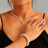 Rhinestone Jewelry Set Bridal Jewelry Sets Silver Prom Jewelry Sets Sparkly Wedding Necklace Jewelry Accessories for Women...