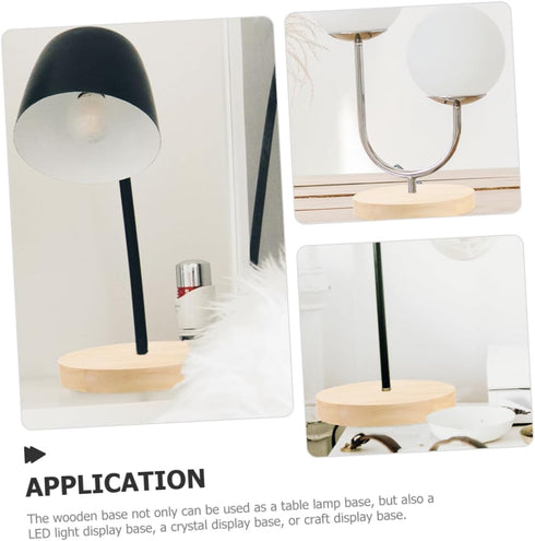 ABOOFAN Wooden Table Lamp Stand Natural Wood Base Lamp Wooden Base Bedside Lamp Round Lamp Base Solid Lamp Base Wooden Lamp Base for Lamp Repair T...