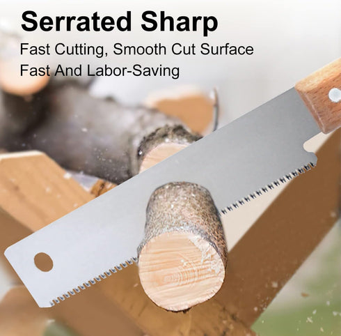 Small Hand Saw, 12inch Flush Cut Saw, Wooden Handle Flat Saw Accurate Household Woodworking Flush Cutting Trim Tool for Garden, Pruning, Carpentry...