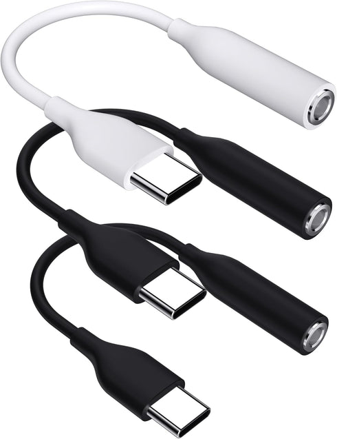 ACAGET USB C to 3.5mm Audio Adapter, 3 Pack USB Type C to AUX Dongle Cable 3.5mm Headphone Jack Converter for Samsung Galaxy S24 Ultra S23 S22 S21...