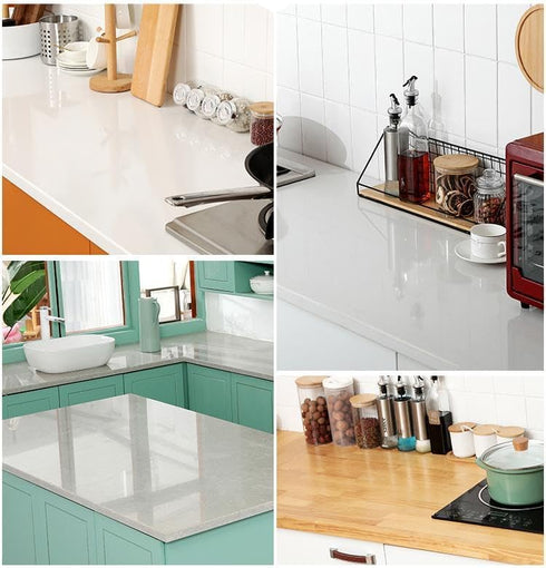 Clear Contact Paper Roll 17.7'' x 118'' Clear Glossy Self-Adhesive Film Cover Removable Protective Film Transparent Liners Drawers Shelves Kitchen...