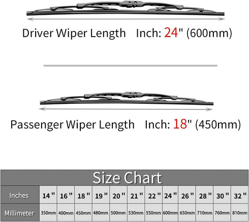 Replacement for 2002-2008 Toyota Corolla Windshield Wiper Blade - 24"+18" Front Window Wiper Blades, OTUAYAUTO Factory Aftermarket...