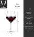 Viski Raye Angled Burgundy Glasses Set of 2 - Premium Crystal Clear Glass, Modern Stemmed, Flat Bottom Red Wine Gift Set - 21 oz...