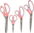 JubileeYarn Titanium Softgrip Scissors Set - Pinking, Sewing, Arts, Crafts, Office - 1 Set of 4 - Pink...