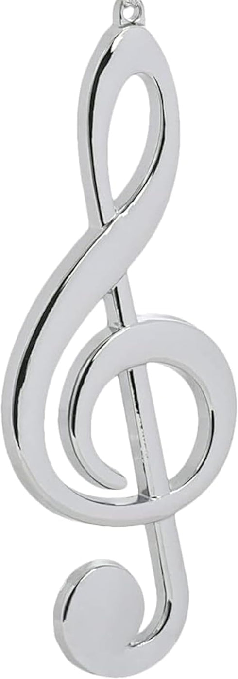 The Bridge Collection 5" Silver Treble Clef Car Charm- Car Ornament- New Driver Gifts- Band & Music Teacher Gift- Band Students- Choir Singers- Fu...