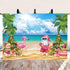 July Christmas Backdrop 8x6FT Tropical Flamingo Palm Tree Hawaiian Photography Background Summer Beach Santa Claus Party Decoration Supplies Photo...